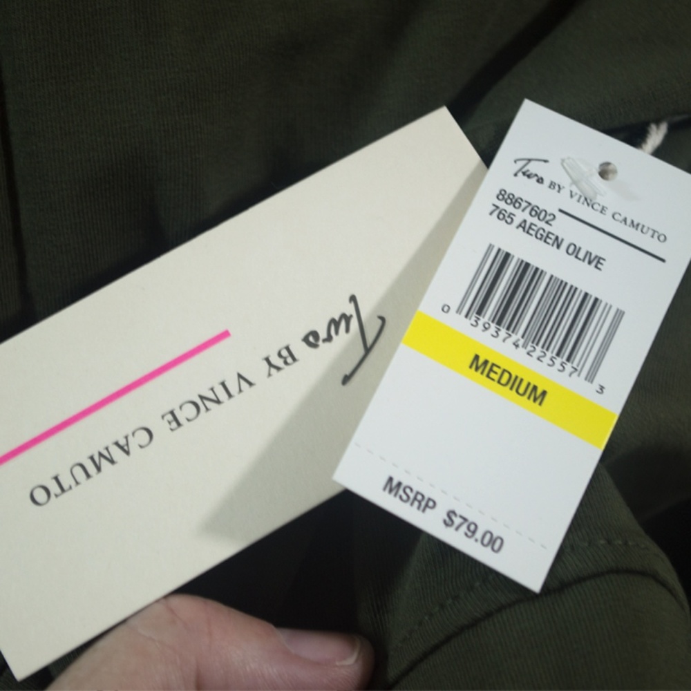 French Terry Lace-Up Green Long Sleeve Sweater - Picture 8 of 9